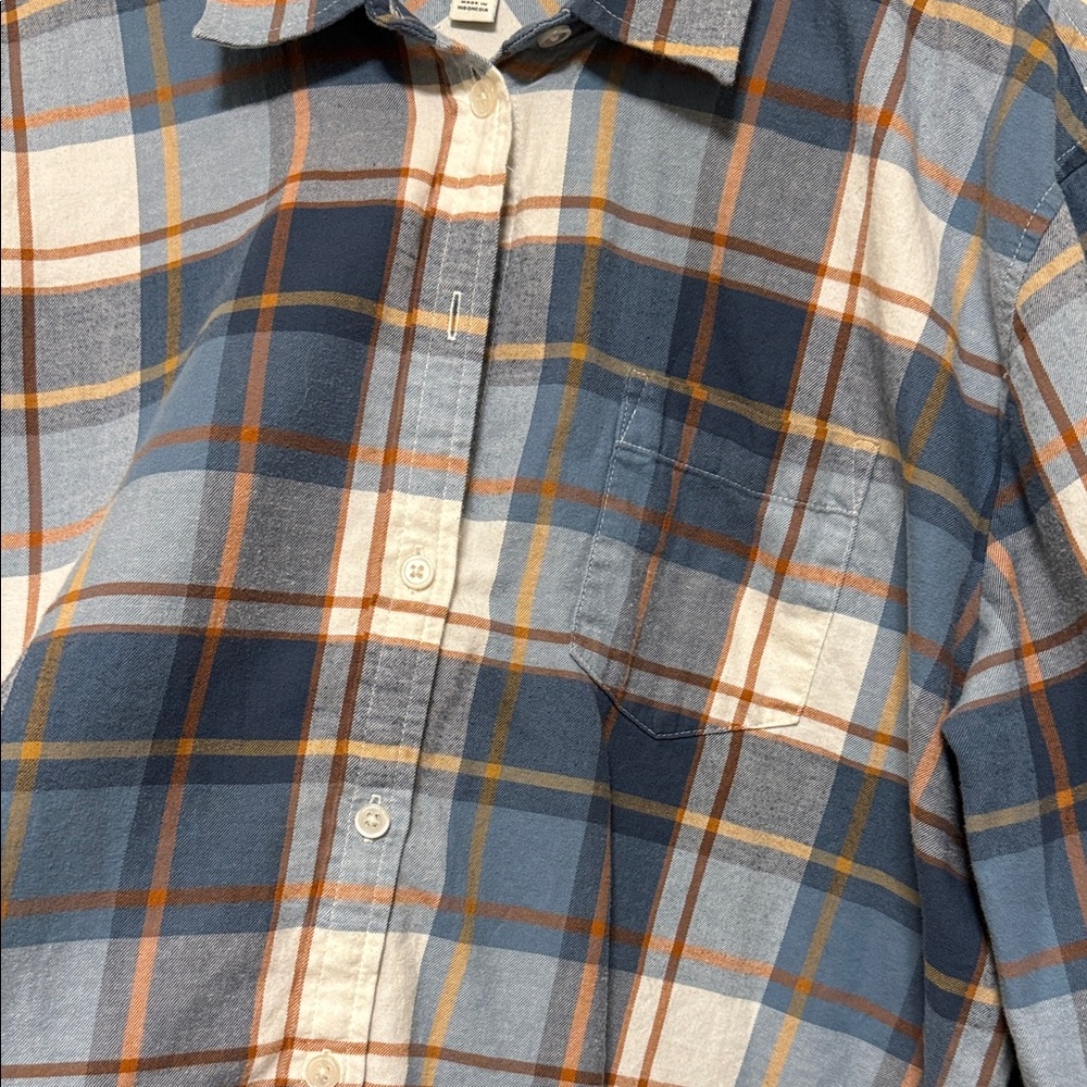 J. Crew Blue and White Plaid Button Down Shirt - Picture 3 of 5